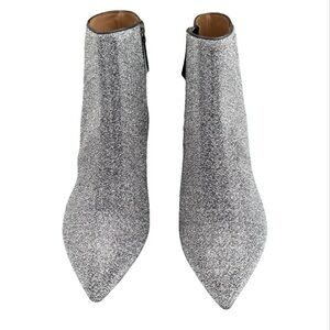 Aquazzura Quant Silver Ankle Boots with Modern Elegance